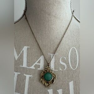 Gold and Blue Pendant Necklace